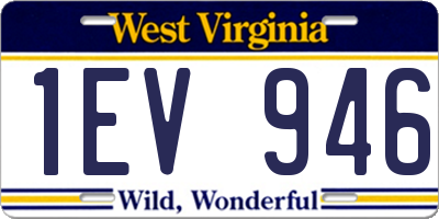 WV license plate 1EV946
