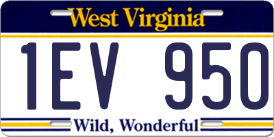 WV license plate 1EV950