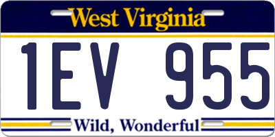 WV license plate 1EV955