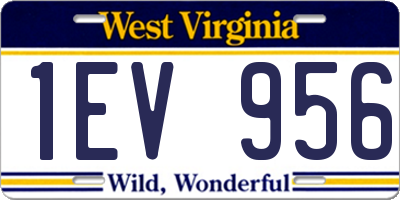 WV license plate 1EV956