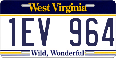 WV license plate 1EV964