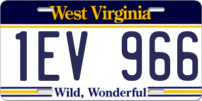 WV license plate 1EV966