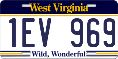 WV license plate 1EV969