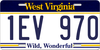 WV license plate 1EV970