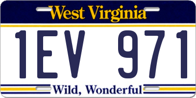 WV license plate 1EV971