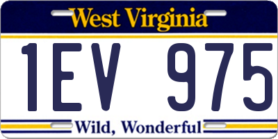 WV license plate 1EV975