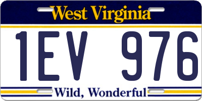 WV license plate 1EV976