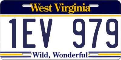 WV license plate 1EV979