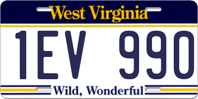 WV license plate 1EV990