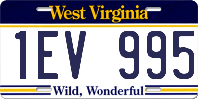 WV license plate 1EV995