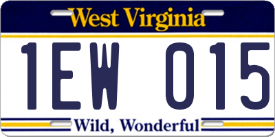 WV license plate 1EW015