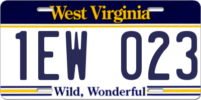 WV license plate 1EW023