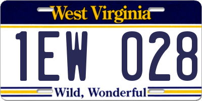 WV license plate 1EW028