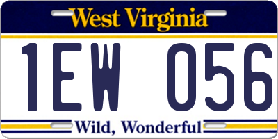 WV license plate 1EW056