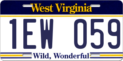 WV license plate 1EW059