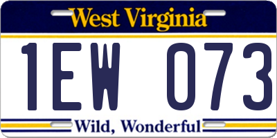 WV license plate 1EW073