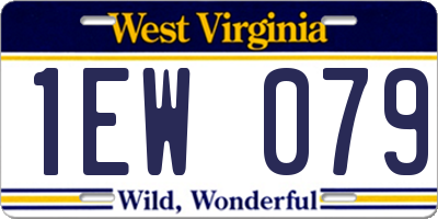 WV license plate 1EW079