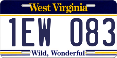 WV license plate 1EW083