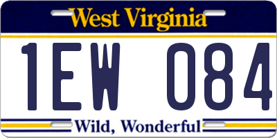 WV license plate 1EW084