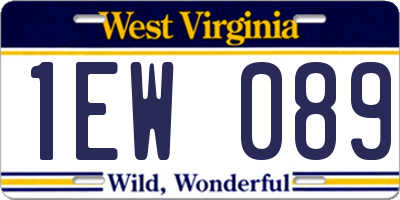 WV license plate 1EW089