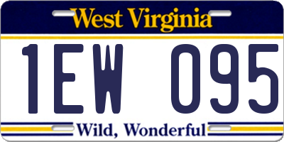 WV license plate 1EW095