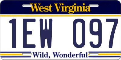 WV license plate 1EW097