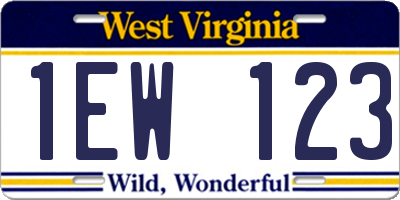 WV license plate 1EW123