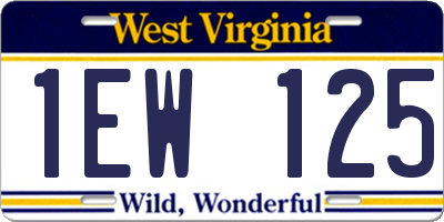 WV license plate 1EW125