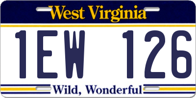 WV license plate 1EW126