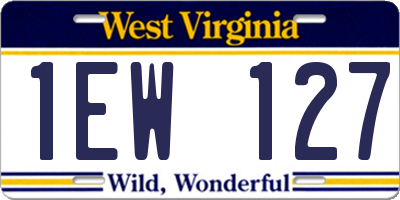 WV license plate 1EW127