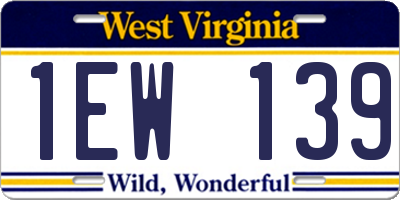 WV license plate 1EW139