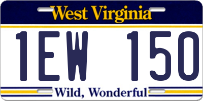 WV license plate 1EW150