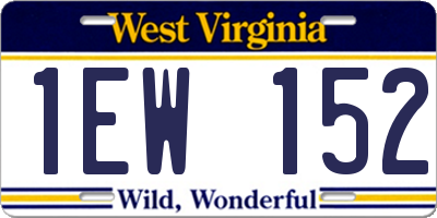 WV license plate 1EW152