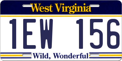 WV license plate 1EW156