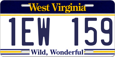 WV license plate 1EW159