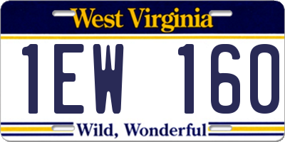 WV license plate 1EW160