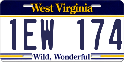 WV license plate 1EW174