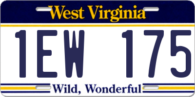 WV license plate 1EW175