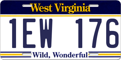 WV license plate 1EW176