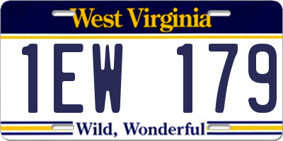 WV license plate 1EW179