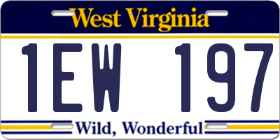 WV license plate 1EW197
