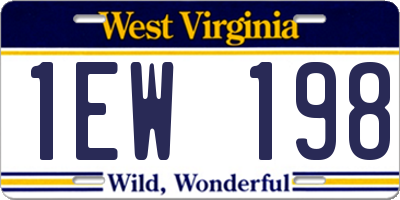 WV license plate 1EW198