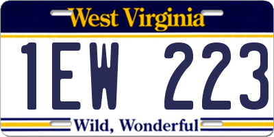 WV license plate 1EW223