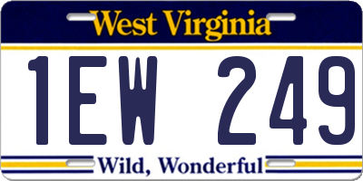 WV license plate 1EW249