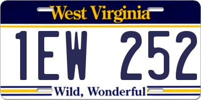 WV license plate 1EW252