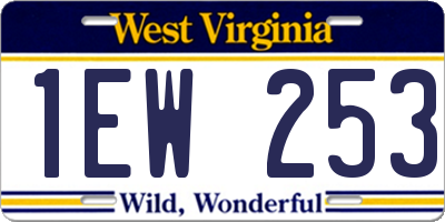 WV license plate 1EW253