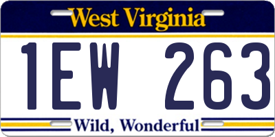 WV license plate 1EW263