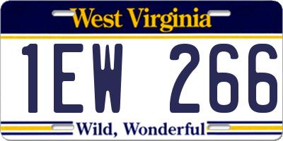 WV license plate 1EW266