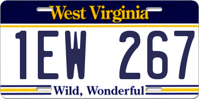 WV license plate 1EW267