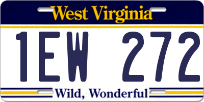 WV license plate 1EW272
